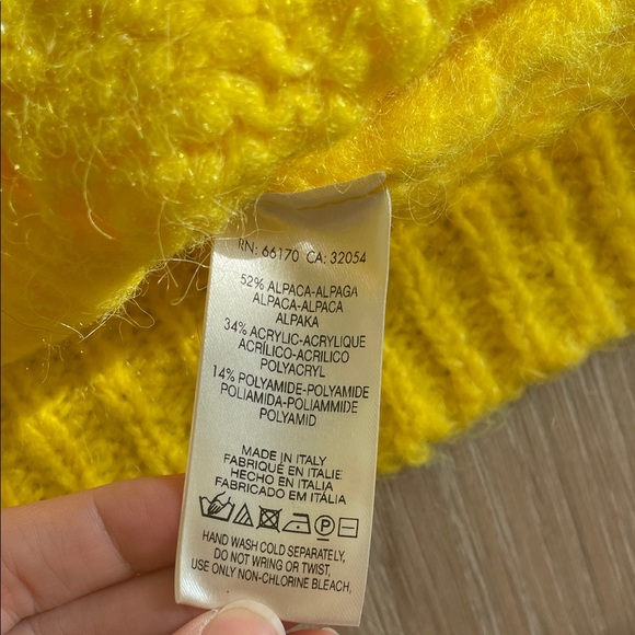 Anthropologie Sleeping On Snow Yellow Crew Neck Alpaca Sweater - Picture 6 of 7